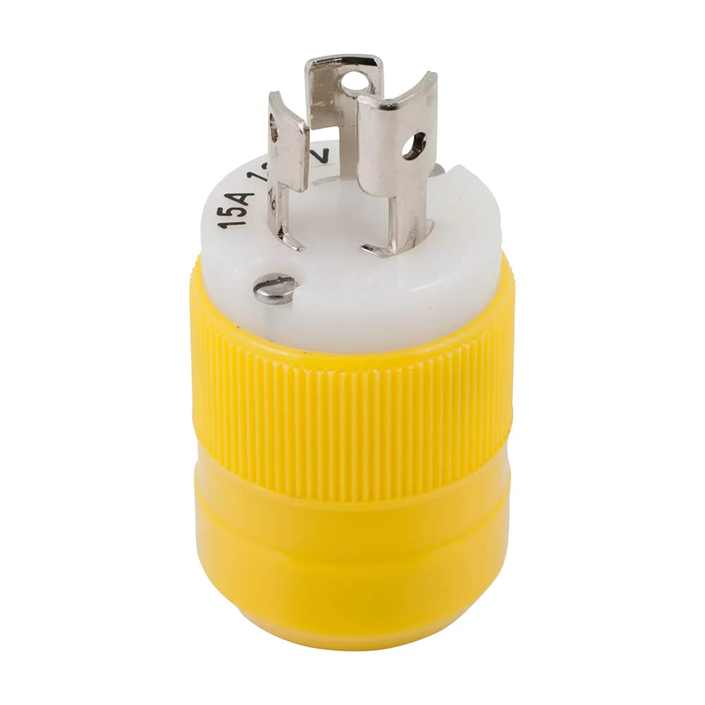 Marinco 4721CR Locking Plug,15A, 125V, yellow