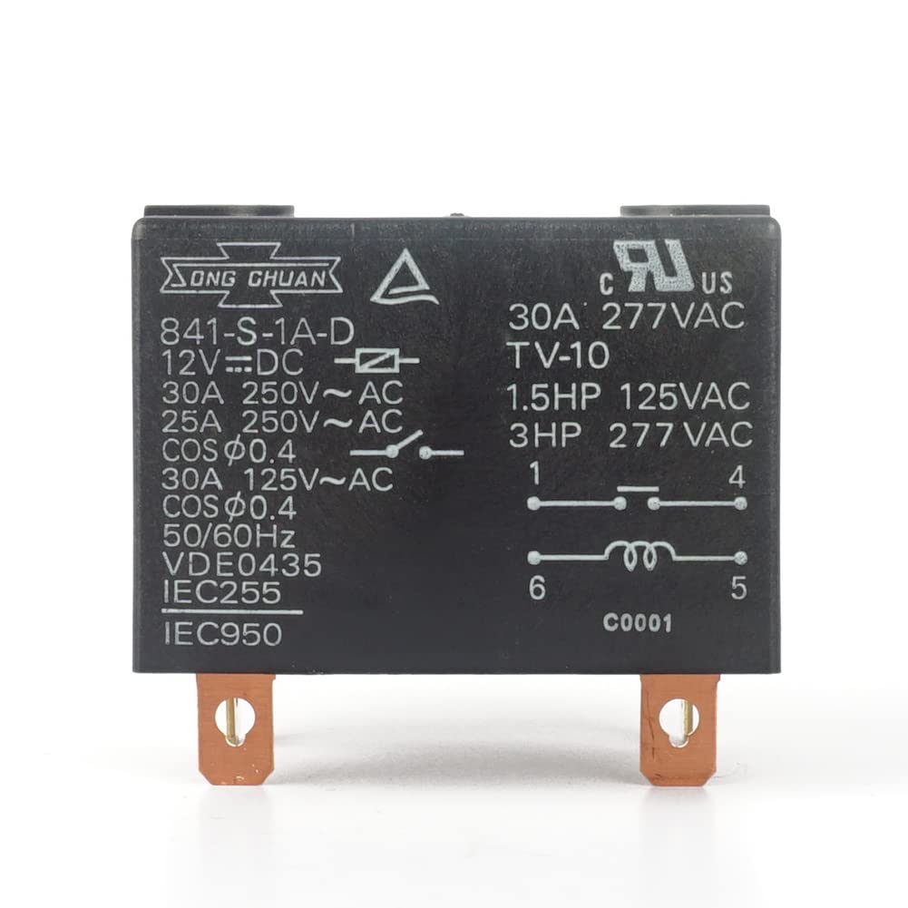 841-S-1A-D 12VDC Power Relay 30A 277VAC SPDM 4 Pins Quick Terminal Type Dust Cover