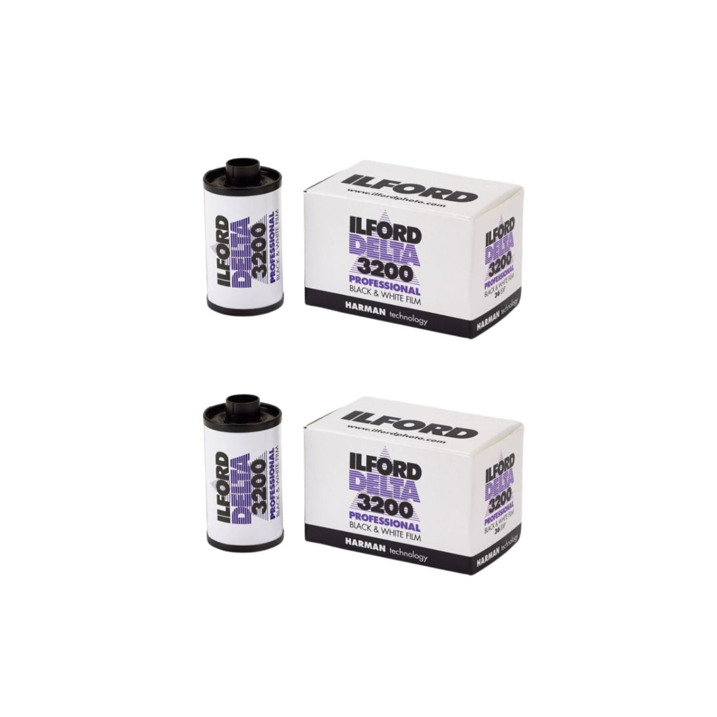 Ilford 1887710 Delta 3200 Professional, Black and White Print Film, 135 (35 mm), ISO 3200, 36 Exposures 2-Pack