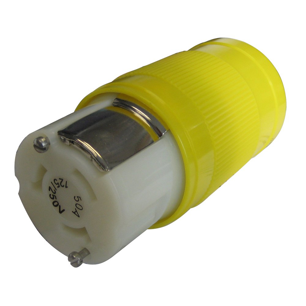 Marinco 6364CRN Locking Connector,50A, 125/250V,Yellow