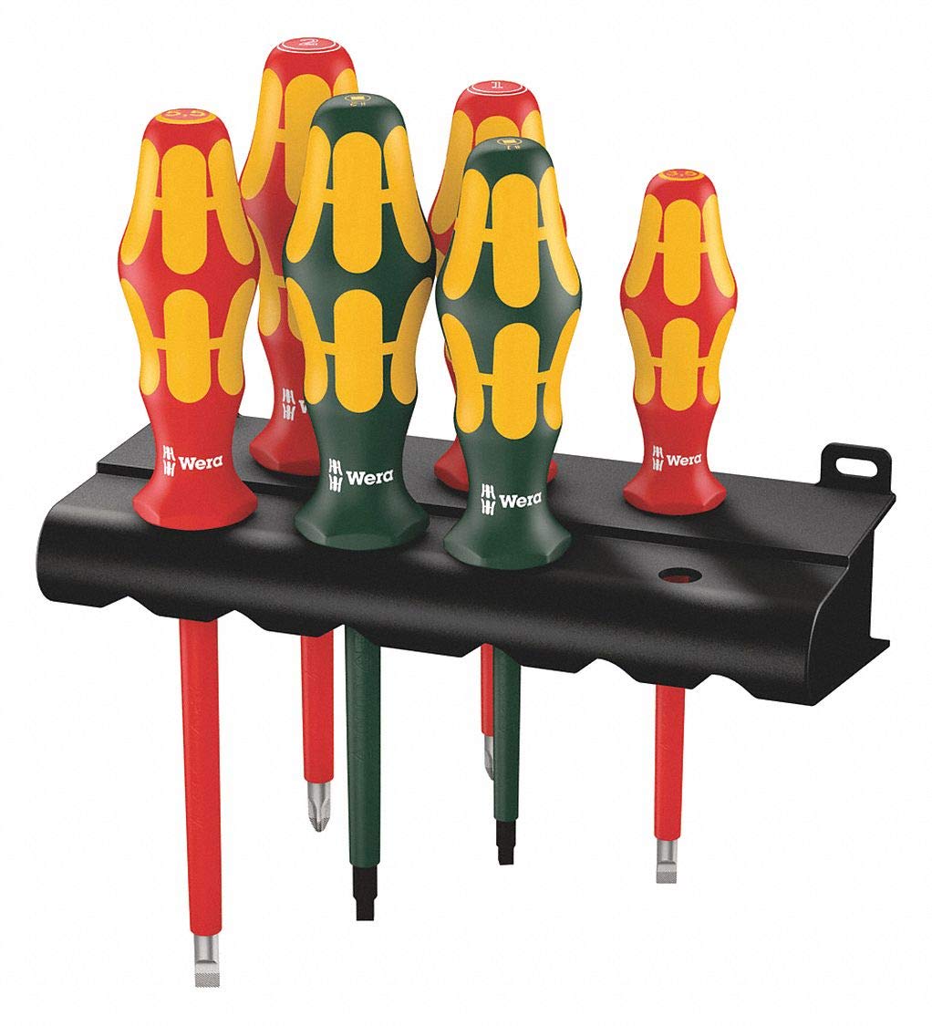 Wera Kraftform Plus 160i/168i/6 Insulated Professional Screwdriver Set, 6-Piece