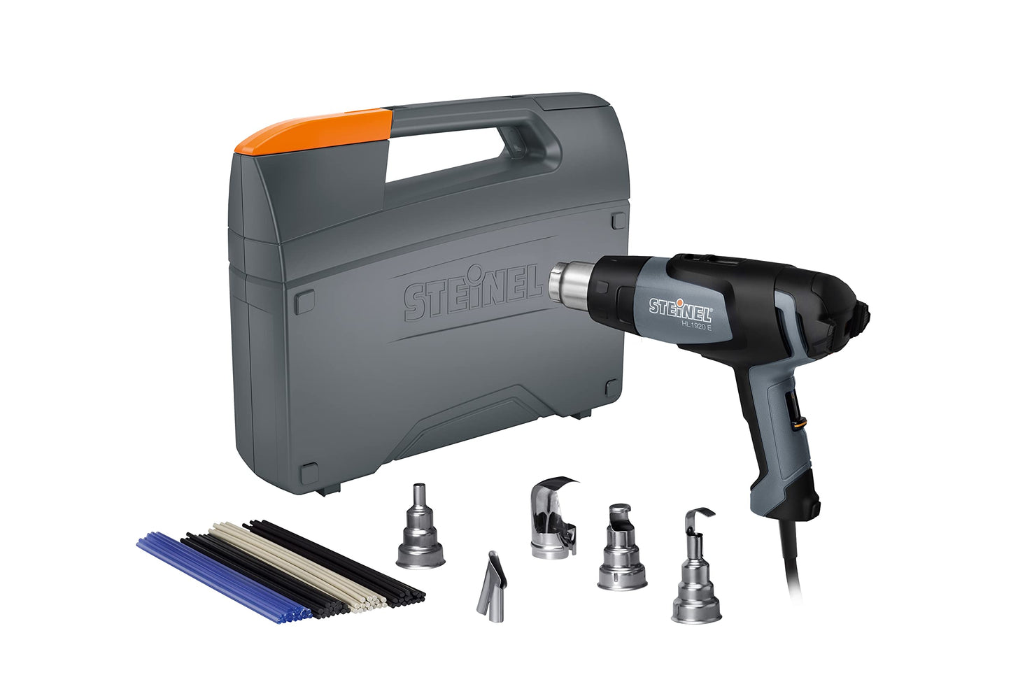 Steinel HL 1920 E Multi Purpose Kit - Heat Gun Set incl. Heat Tool with Variable Temperature & Airflow, hot air Gun Set for desoldering, Welding Plastics, thawing Frozen Pipes