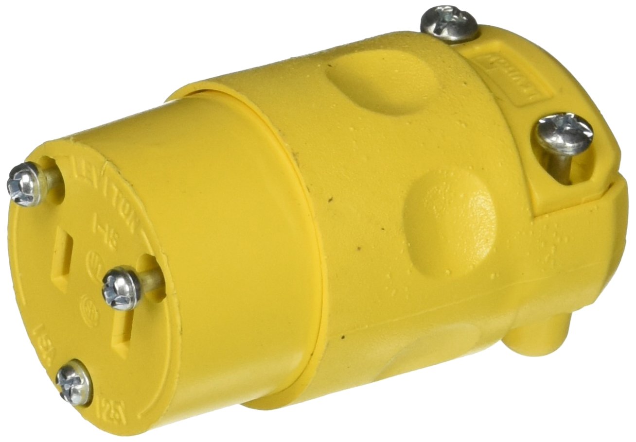 Leviton 15 Amp, 125 Volt, Cord Outlet, Polarized, 115CV, Yellow