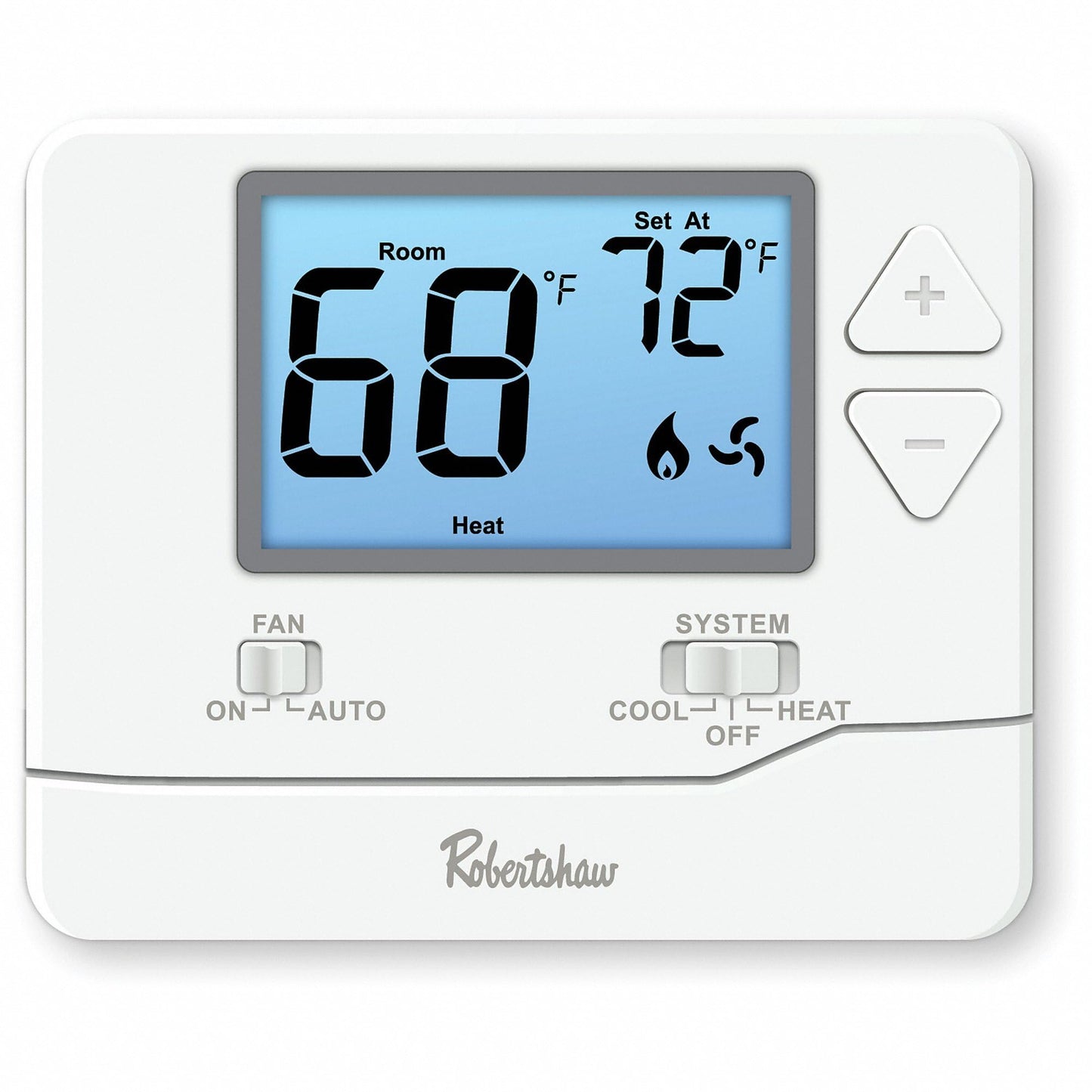 Robertshaw RS8110 Pro Series Non-Programmable Thermostat, White, 1 Heat / 1 Cool for Single-Stage Systems