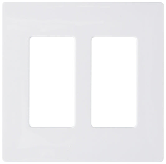 Lutron Claro 2 Gang Decorator/Rocker Wallplate, Gloss, White (4-Pack) | CW-2-WH