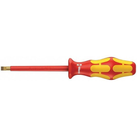 Wera 05006140001 Kraftform Plus VDE 160i Slotted Insulated Screwdriver, Lasertip, 10mm Head, 8" Blade Length