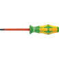 Wera 05004780001 Kraftform Plus VDE 168i Square Socket Insulated Screwdriver, #1 Head, 3-1/8" Blade Length