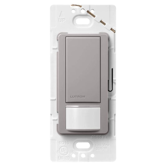 Lutron Maestro Motion Sensor Light Switch Indoor for Bathroom, Garage, Laundry Room, Any Bulbs, Occupancy Vacancy Sensor, Single-Pole, MS-OPS2-GR, Gray