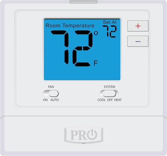 PRO1 T701 Single Stage Non-Programmable Wall Thermostat for 1 Heat/1 Cool Conventional Systems, Conventional Digital Thermostat for Home