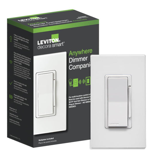 Leviton Decora Smart Dimmer Anywhere Companion, Add Wire-Free 3-Way/4-Way/5-Way On/Off/Dim/Bright Control to Decora Smart Wi-Fi Dimmers, DAWDC-1RW, White