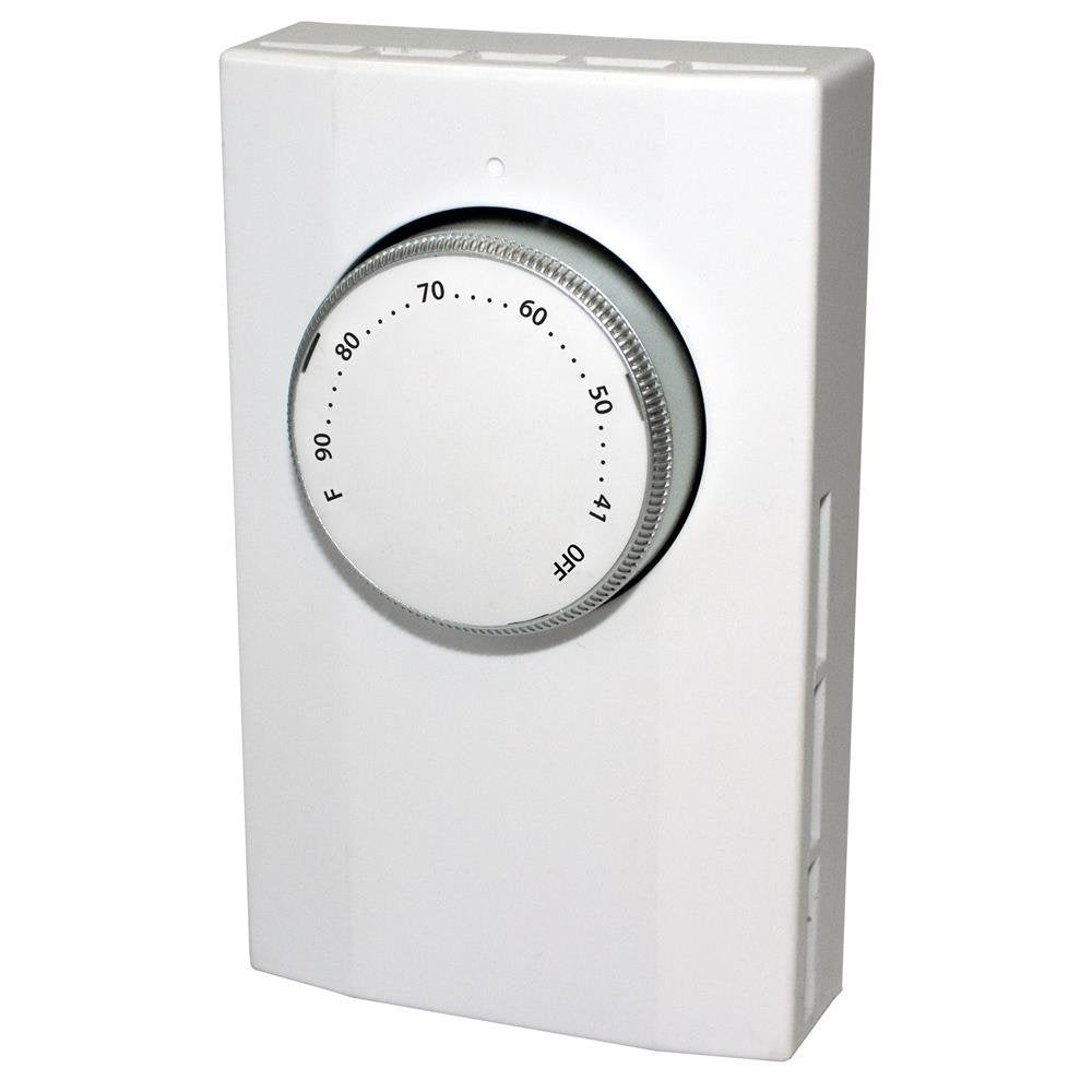 KING K102 Double Pole Line Voltage Thermostat, 120-277V, White