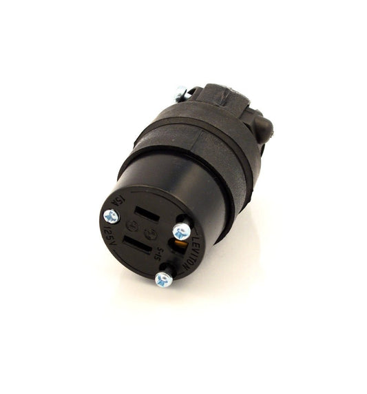 Leviton 15 Amp, 125 Volt, Cord Outlet, Rubber, Grounding, 515CR, Black (Pack of 12)