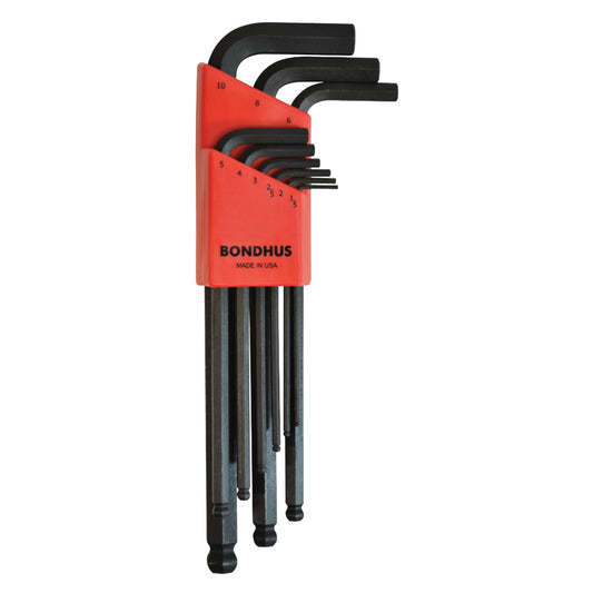 Bondhus 10999 Set of 9 Balldriver L-wrenches, ProGuard Finish, sizes 1.5-10mm