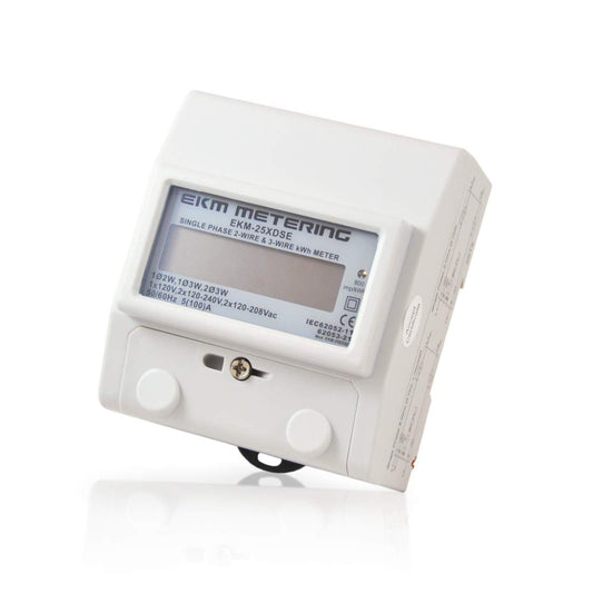 EKM Metering Single Phase kWh Meter, Pass-Through, 2 or 3-Wire, 120V up to 120/240V, 100A, 60Hz