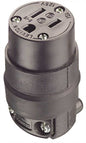 Leviton 15 Amp, 125 Volt, Cord Outlet, Rubber, Grounding, 515CR, Black