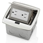 Leviton Pop-Up Floor Box with 15 Amp, Tamper-Resistant Outlet, Brushed Nickel, PFTR1-BN