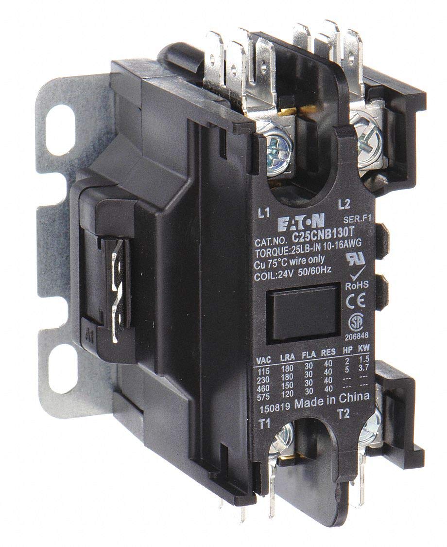 Eaton C25CNB130T Definite Purpose Contactor 30 Amp, 1 Pole, 24V
