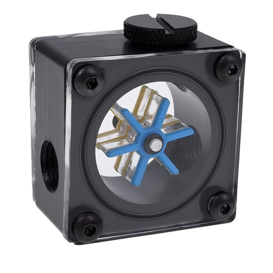 Alphacool G1/4" Eisfluegel Flow Indicator, Square Shape, Black Body