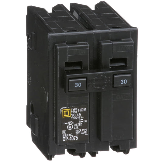 Square D HomeLine 30 amps Surge 2-Pole Circuit Breaker