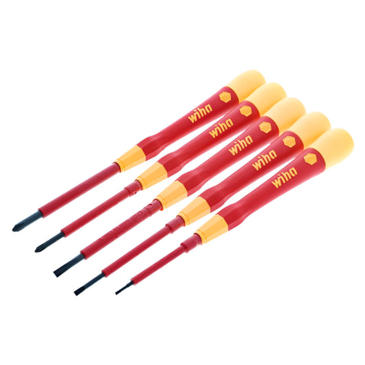 Wiha PicoFinish Insulated Precision Screwdriver Set, 5-Piece Kit