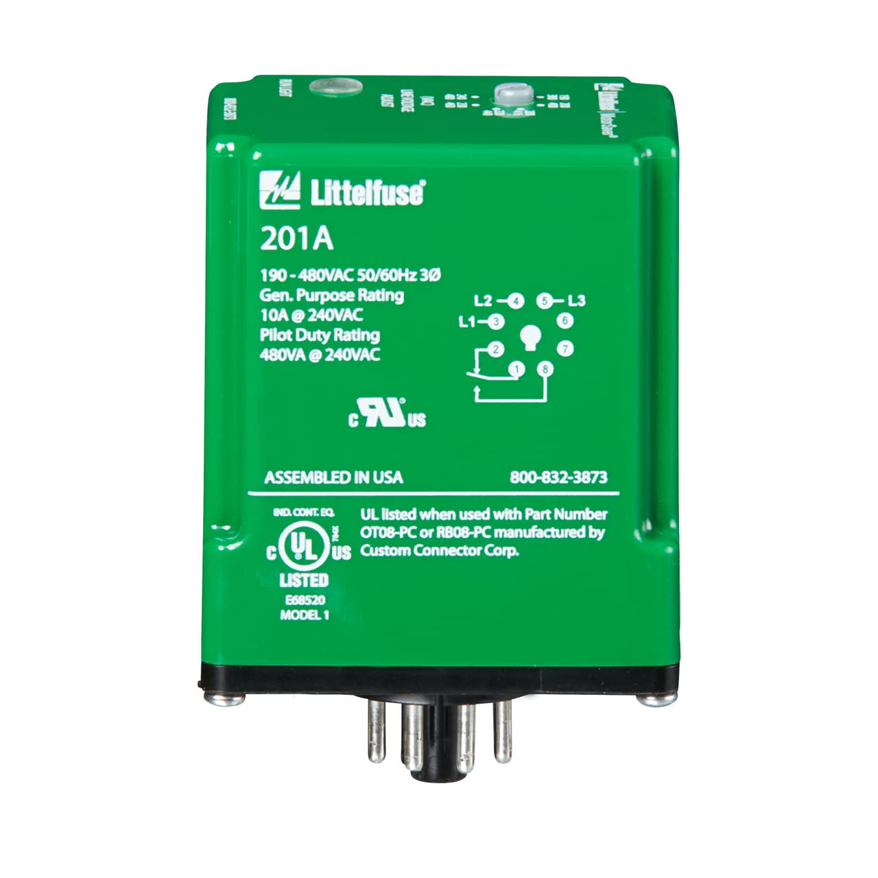 Symcom 3-phase Voltage Monitor, 8-pin Socket Mount, Spdt 201a