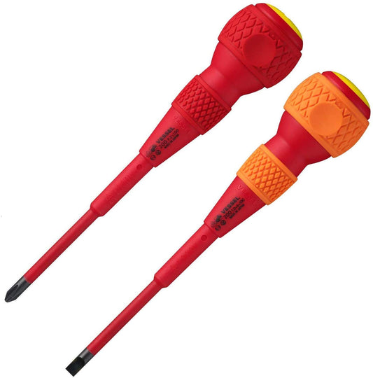Vessel 202PS-1 Ball Grip, Insulated Screwdriver, Set of 2 + 2 x 100 / -6 x 100