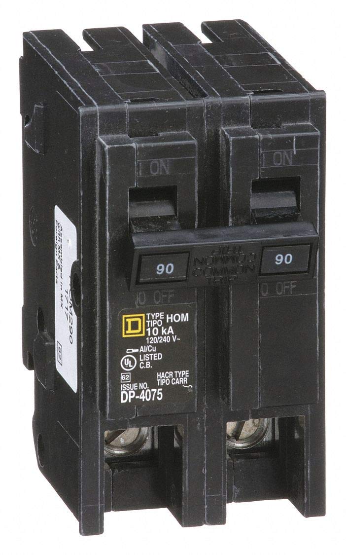 Plug In Circuit Breaker, HOM, Number of Poles 2, 90 Amps, 120/240VAC, Standard