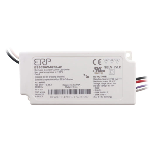 ERP POWER ESS030W-0700-42 ESS030 Series 29.4 W 700 mA 42 V Output Max Constant Current LED Driver - 1 Item(s)