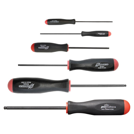 Bondhus 10686 1.5-5mm Balldriver Screwdrivers, 6 Piece Set