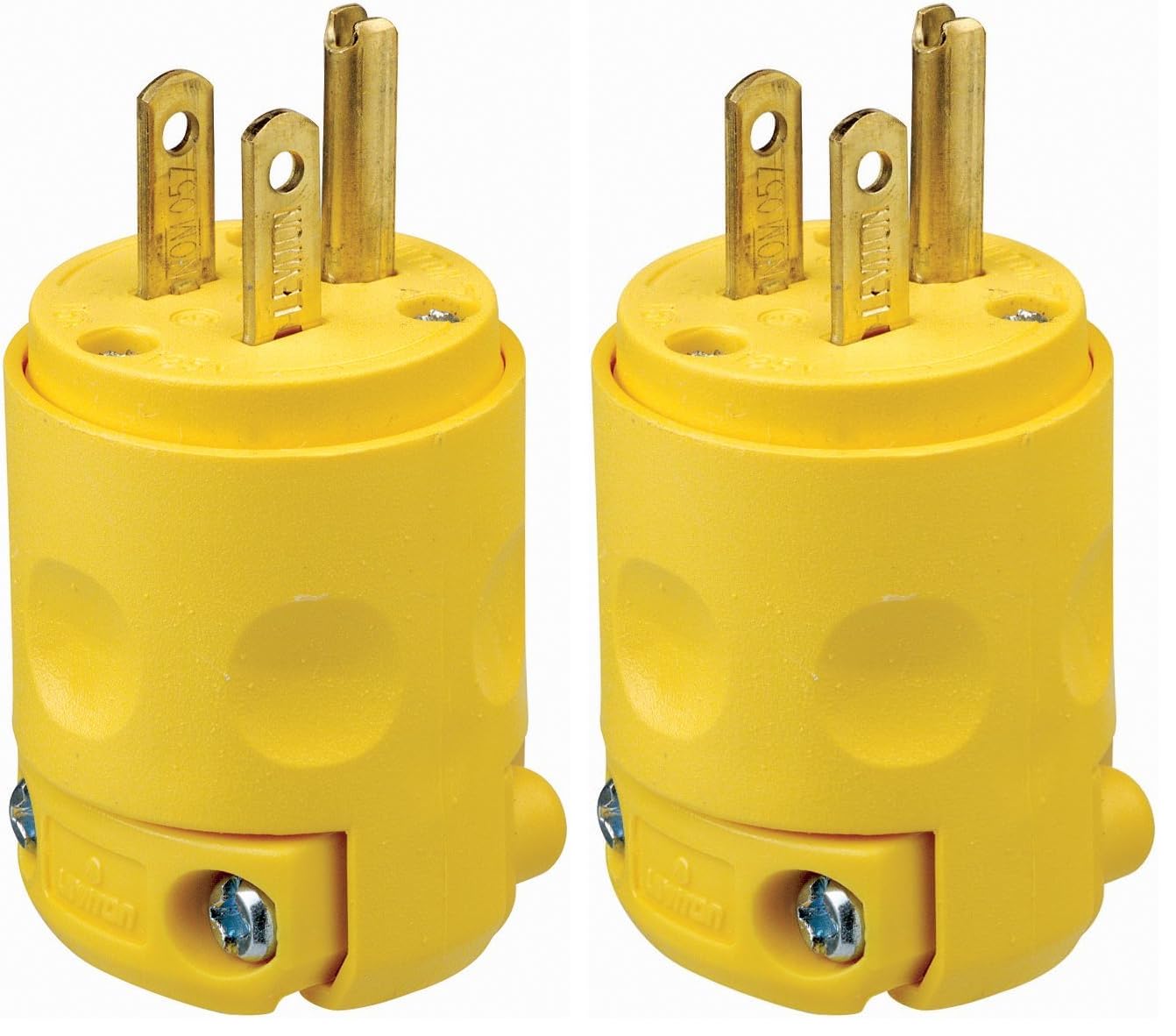 Leviton 515PV 15 Amp, 125 Volt, Grounding Plug, Yellow (Pack of 2)