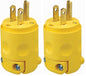 Leviton 515PV 15 Amp, 125 Volt, Grounding Plug, Yellow (Pack of 2)
