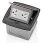 Leviton Pop-Up Floor Box with 20 Amp, Tamper-Resistant Outlet, PFTR2-MB, Black