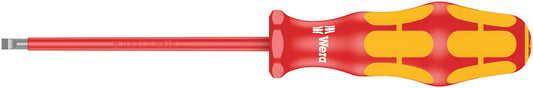 Wera 05006116001 Kraftform Plus VDE 160i Slotted Insulated Screwdriver, Lasertip, 4mm Head, 6" Blade Length