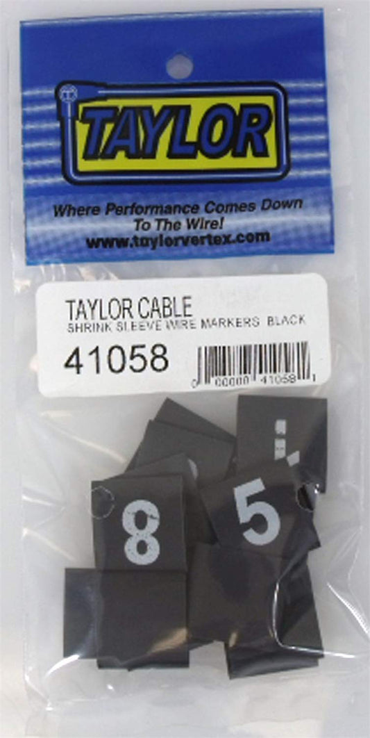 Taylor Cable 41058 Shrink Sleeve Wire Marker, Black
