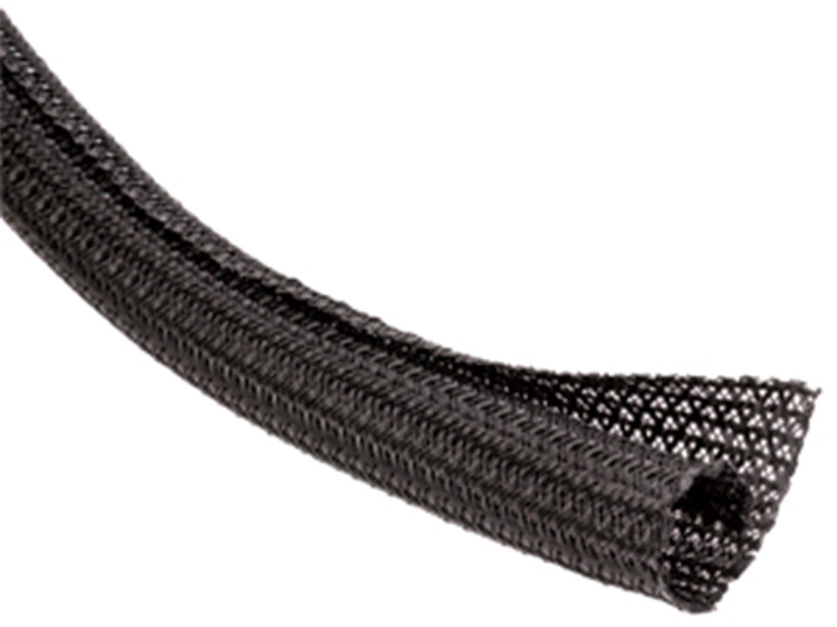 Techflex 1 Inch F6 Wrap-around Braided Sleeving- 10ft- Black