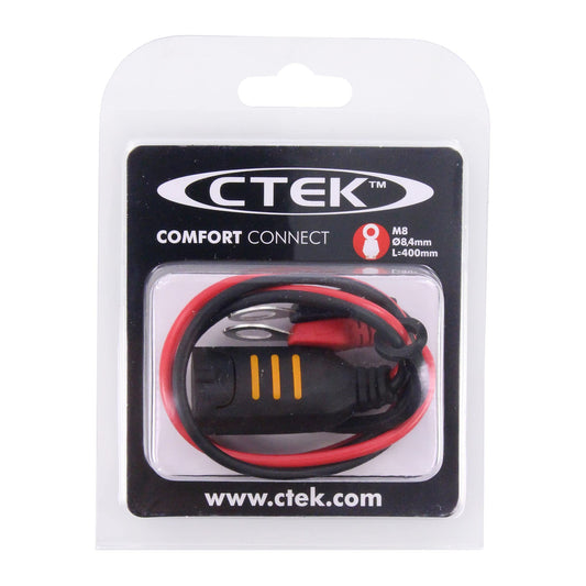 CTEK Connect Eyelet M8, Permanent Connection for Hard-to-Reach Batteries, 8 mm Eyelet, Durable, Secure, Quick and Easy Connection to Your Battery Charger, for Cars, Motorcycles & Other Vehicles