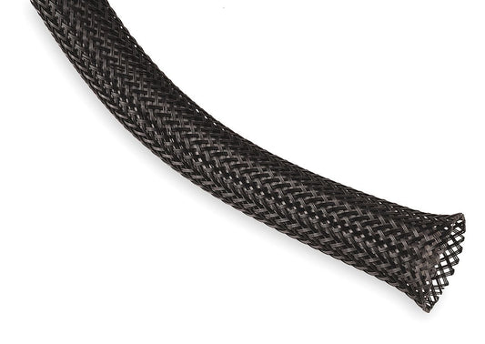 Braided Sleeving, 0.500 In., 50 Ft., Black