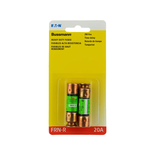 Bussmann BP/FRN-R-20 20 Amp Fusetron Dual Element Time-Delay Current Limiting Class RK5 Fuse, 250V UL Listed (Pack of 2)