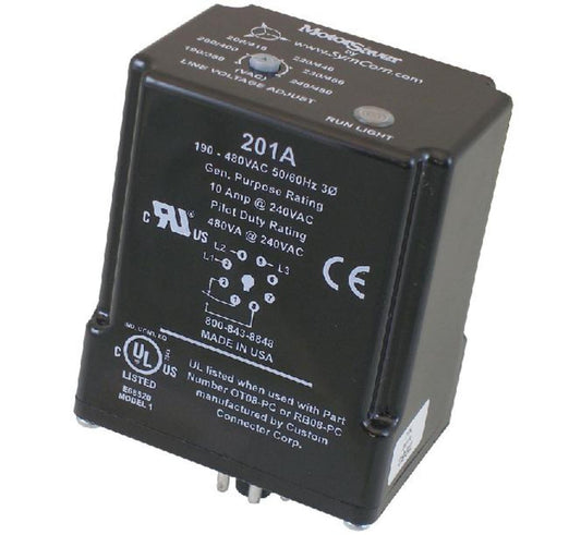 SymCom MotorSaver 3-Phase Voltage Monitor Model 201A, 190-480V, 8-Pin Octal Base