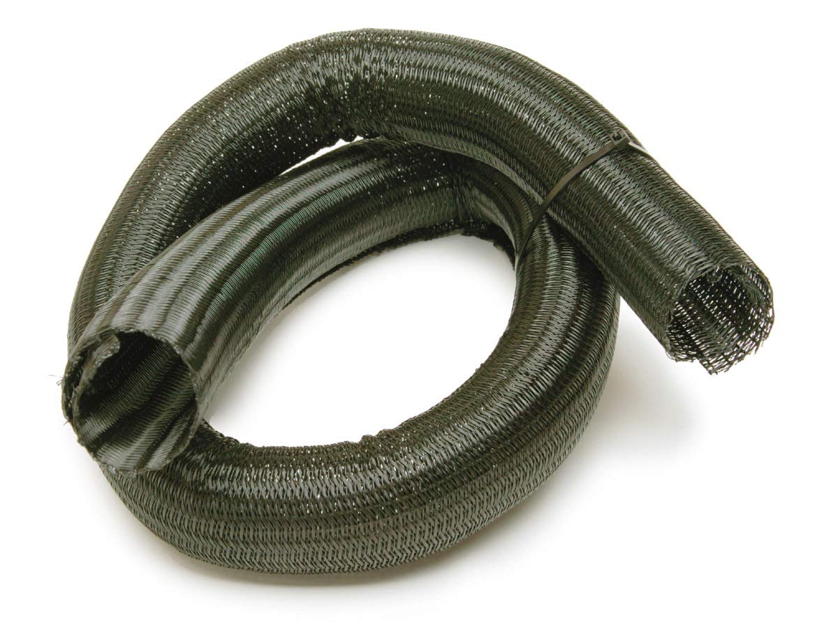 Painless Performance 70904 PowerBraid Split Braided Sleeving, 2" Diameter, 4' Length, Black