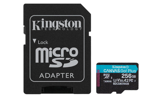 Kingston Canvas Go Plus 256GB microSD Card | Up to 200MB/s | Class 10, UHS-I, U3, V30, A2 | SDCG4/256GB