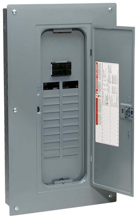 Square D - HOM20M100C Homeline 100 Amp 20-Space 20-Circuit Indoor Main Breaker Load Center with Cover