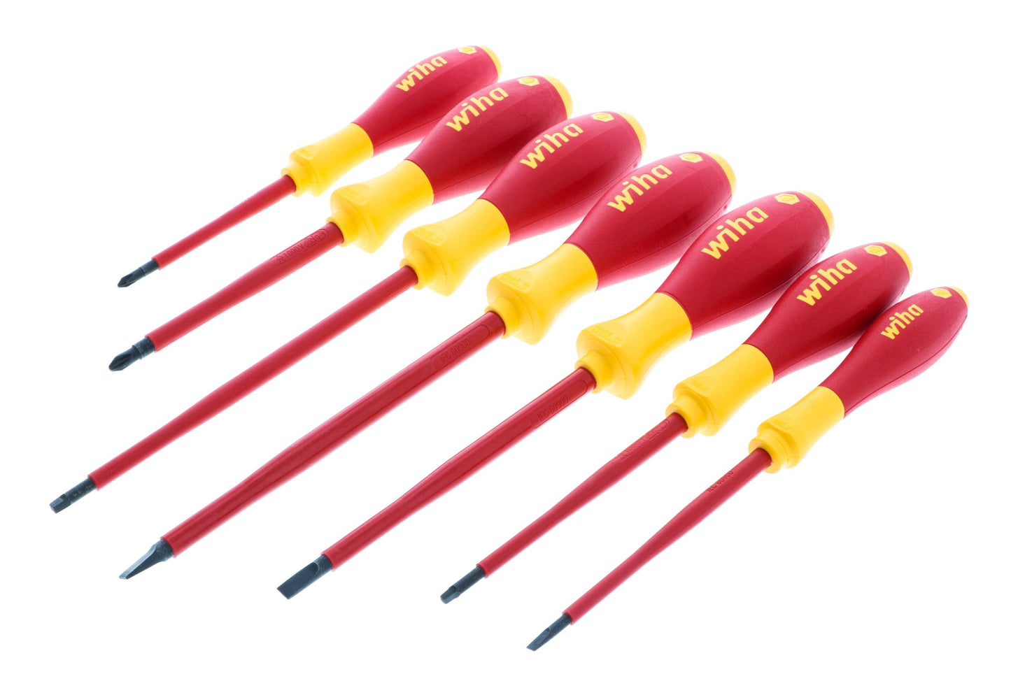 Wiha Insulated Screwdriver Set, 7-Piece Slotted Phillips Square Kit