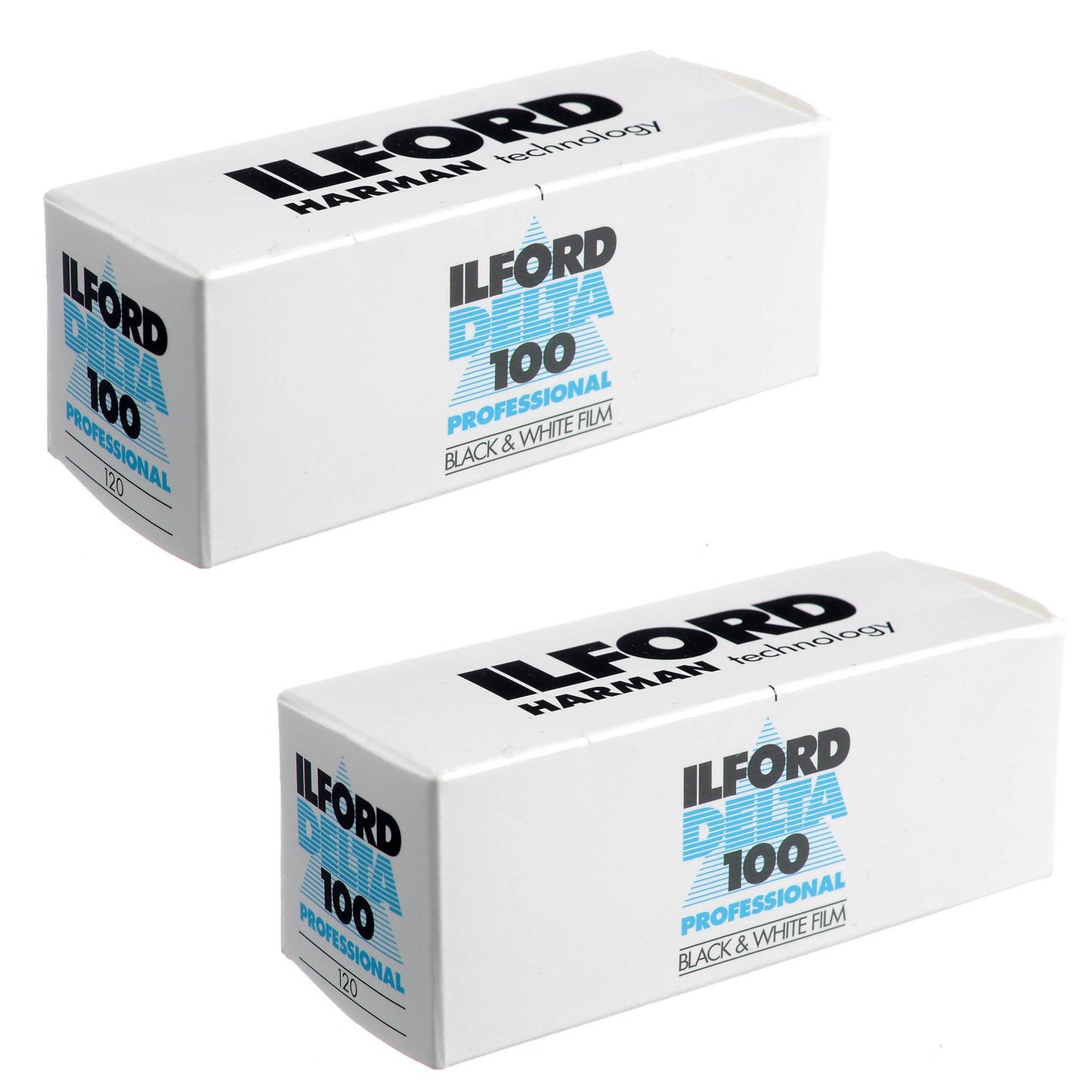 2 X Ilford 1743399 Delta Pro 100 120 Fine Grain Medium Speed, Black and White Film, ISO 100, 120 Size