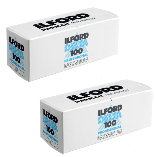 2 X Ilford 1743399 Delta Pro 100 120 Fine Grain Medium Speed, Black and White Film, ISO 100, 120 Size