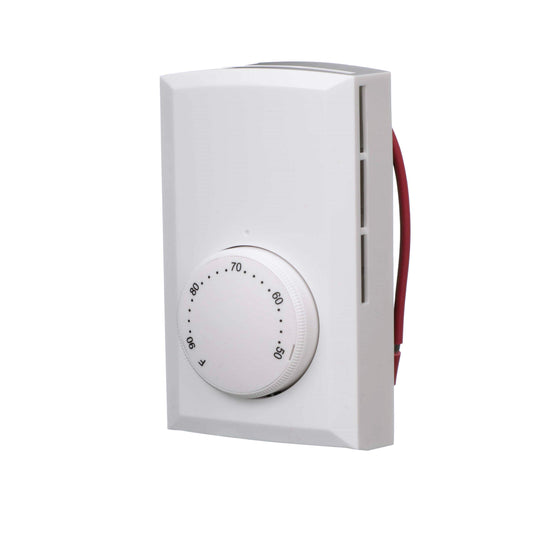 Cadet T Series Single Pole Mechanical Thermostat (Model: T521-W, Part: 72865), 22 Amp, 120/208/240 Volt, White