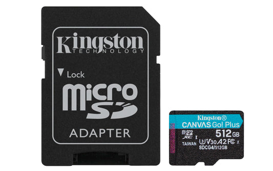 Kingston Canvas Go Plus 512GB microSD Card | Up to 200MB/s | Class 10, UHS-I, U3, V30, A2 | SDCG4/512GB