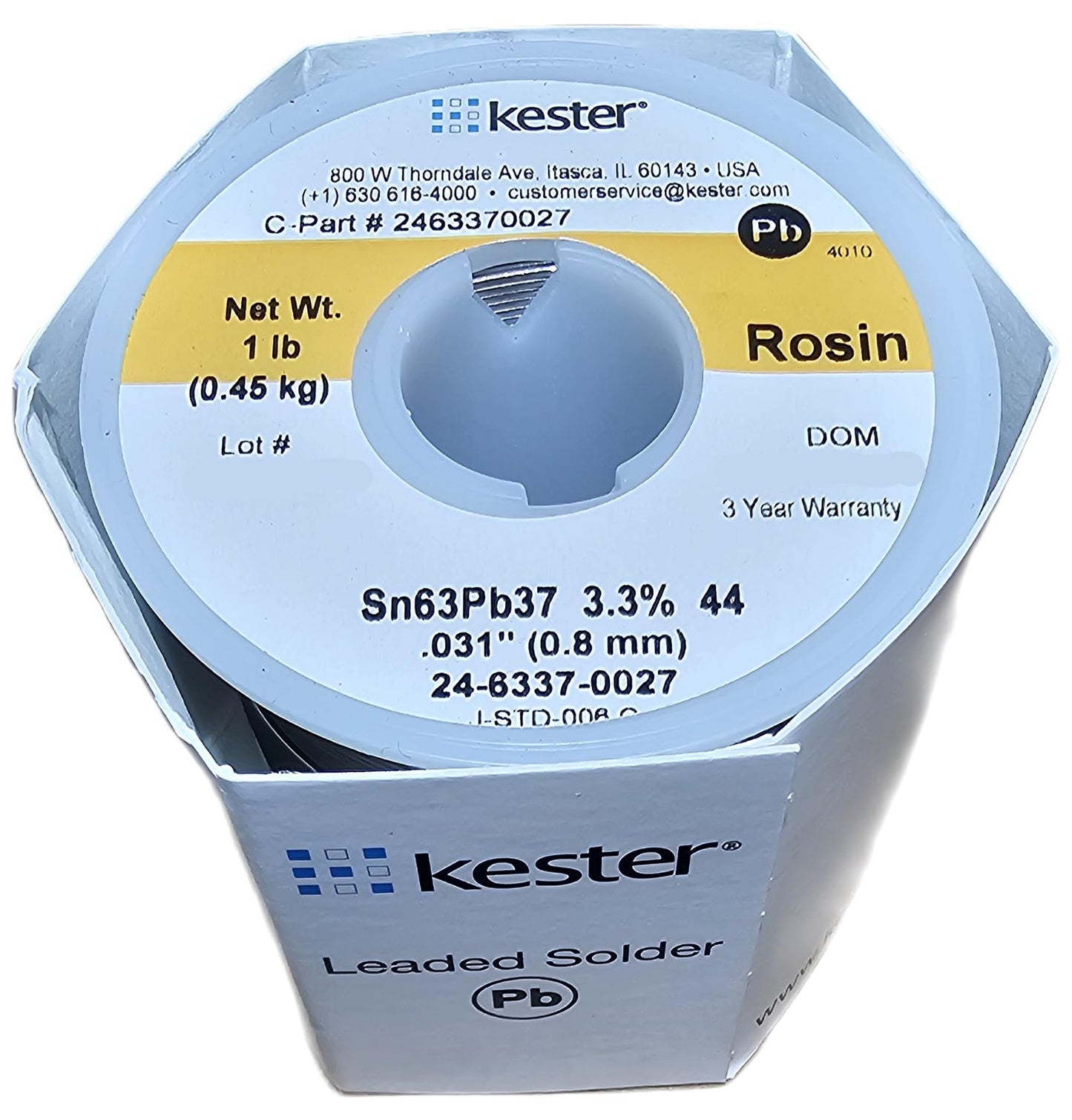 KESTER SOLDER 24-6337-0027 Solder Wire, 63/37 SN/PB, 183��C, 1LB (1) (1)