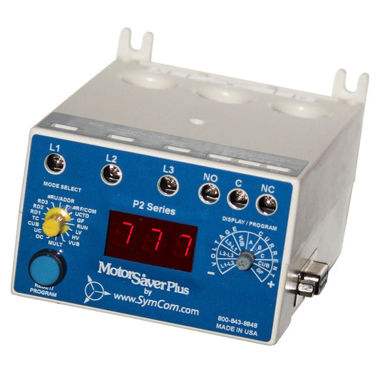 SymCom MotorSaver Plus 3-Phase Power Monitor/Overload Relay, Model 777-P2, 200-480V, 2-800 Full Load Amps (External CTs are required above 90A)