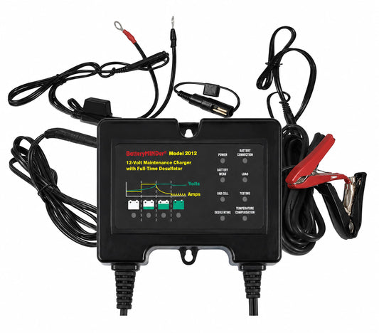 BatteryMINDer 2012 12V 2Amp Smart Battery Charger, Maintainer & Desulfator - Automatic Trickle Charger for Car, Motorcycle, Lawn Mower, RV - for Winter & Long-Term Storage